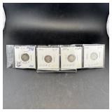 Four Barber Silver Dimes (1899-1901)