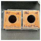 Two Two-Cent Pieces (1865 & 1868)