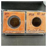Two Two-Cent Pieces (1864 & 1864)