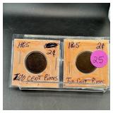 Two Two-Cent Pieces (1865 & 1865)