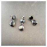 Sterling Silver Black Onyx Pendant & Earrings Set