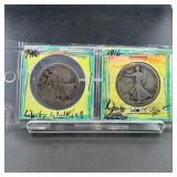 Two Walking Liberty Silver Half Dollars(two 1916)