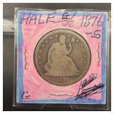 1876-s Seated Liberty Silver Half Dollar