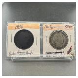 Two Barber Silver Half Dollars (1906 & 1907-d)