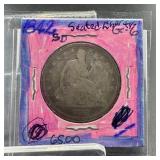 1842 Seated Liberty Silver Half Dollar