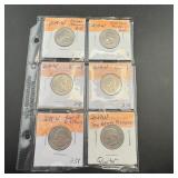 Six 2019-W Quarters (Mixed Designs)