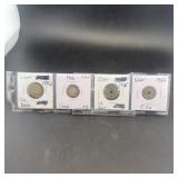 Four Silver Foreign Coins (1906-1942)