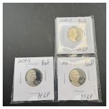 Three Proof Jefferson Nickels