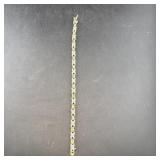 DBJ Sterling Silver Gold Vermeil Peridot Tennis Br