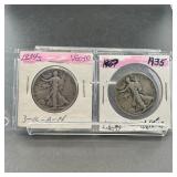 Two Walking Liberty Silver Half Dollars (34-s &35)