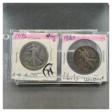 Two Walking Liberty Silver Half Dollars(19-s &20)
