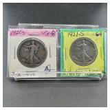 Two Walking Liberty Silver Half Dollars(20-s &21-s