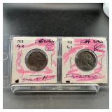 Two Buffalo Nickels (1913 Type 1 & Type 2)
