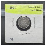 1858 Seated Liberty Silver Half Dime