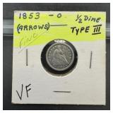 1853 Seated Liberty Silver Half Dime (Arrows)