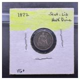 1872 Seated Liberty Silver Half Dime