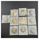 Ten Proof Kennedy Half Dollars (1971-1979, Mixed)