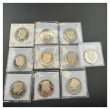 Ten Proof Kennedy Half Dollars (1981-S-1989-S Mixe
