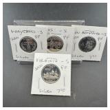 Four 2000-S Proof Silver State Quarters