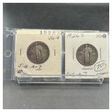 Two Standing Liberty Silver Quarters (1926-S)