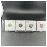 Four Silver Roosevelt Dimes (1948&1951)