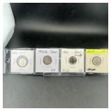 Four Silver Roosevelt Dimes (1953&1962)