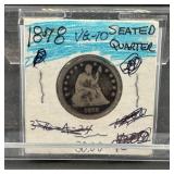 1878 Seated Liberty Silver Quarter