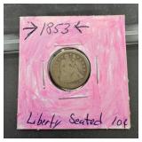 1853 Seated Liberty Silver Dime