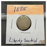 1875 Seated Liberty Silver Dime