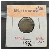 1857 Seated Liberty Silver Dime (Small Date)
