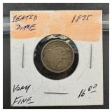 1875 Seated Liberty Silver Dime