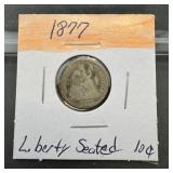 1877 Seated Liberty Silver Dime
