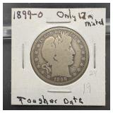 1890-O Barber Silver Half Dollar
