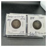Two Barber Silver Quarters (1897&1898)