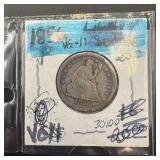 1856 Seated Liberty Silver Quarter