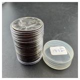 Tube of 20 Kennedy Half Dollars (1972-D)