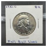 1951 Franklin Silver Half Dollar