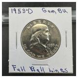1953-d Franklin Silver Half Dollar