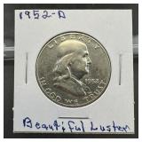 1952-d Franklin Silver Half Dollar