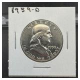 1959-d Franklin Silver Half Dollar