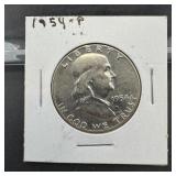1954 Franklin Silver Half Dollar (philadelphia)