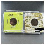 Two Indian Head Cents (1863 & 1863)