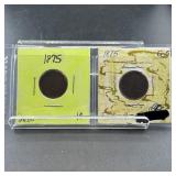 Two Indian Head Cents (1875 & 1875)