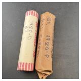 2x the Bid - 1980-P & D BU Penny Roll2