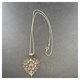 SLG Sterling Silver Multi-Stone Heart Necklace