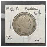 1912-D Barber Silver Half Dollar