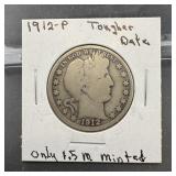 1912 Barber Silver Half Dollar