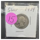 1934 Silver Washington Quarter