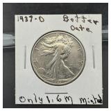 1937-d Walking Liberty Silver Half Dollar