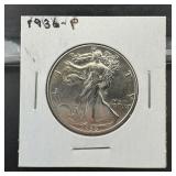 1936 Walking Liberty Silver Half Dollar